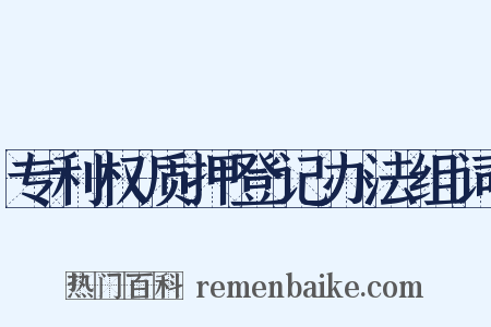 专利权质押登记办法组词是什么意思的图片